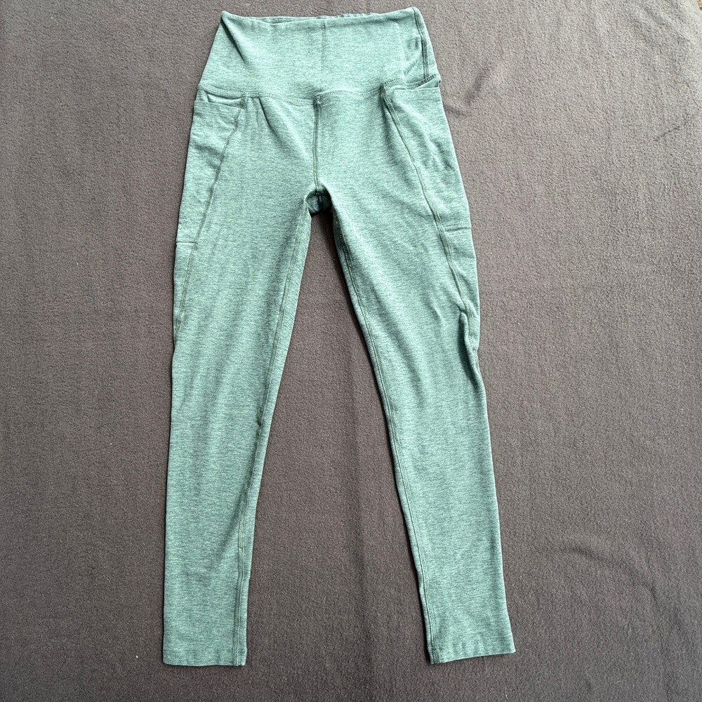 Beyond Yoga Leggings Womens Small Blue Spacedye High Waisted Pocket Midi Ankle